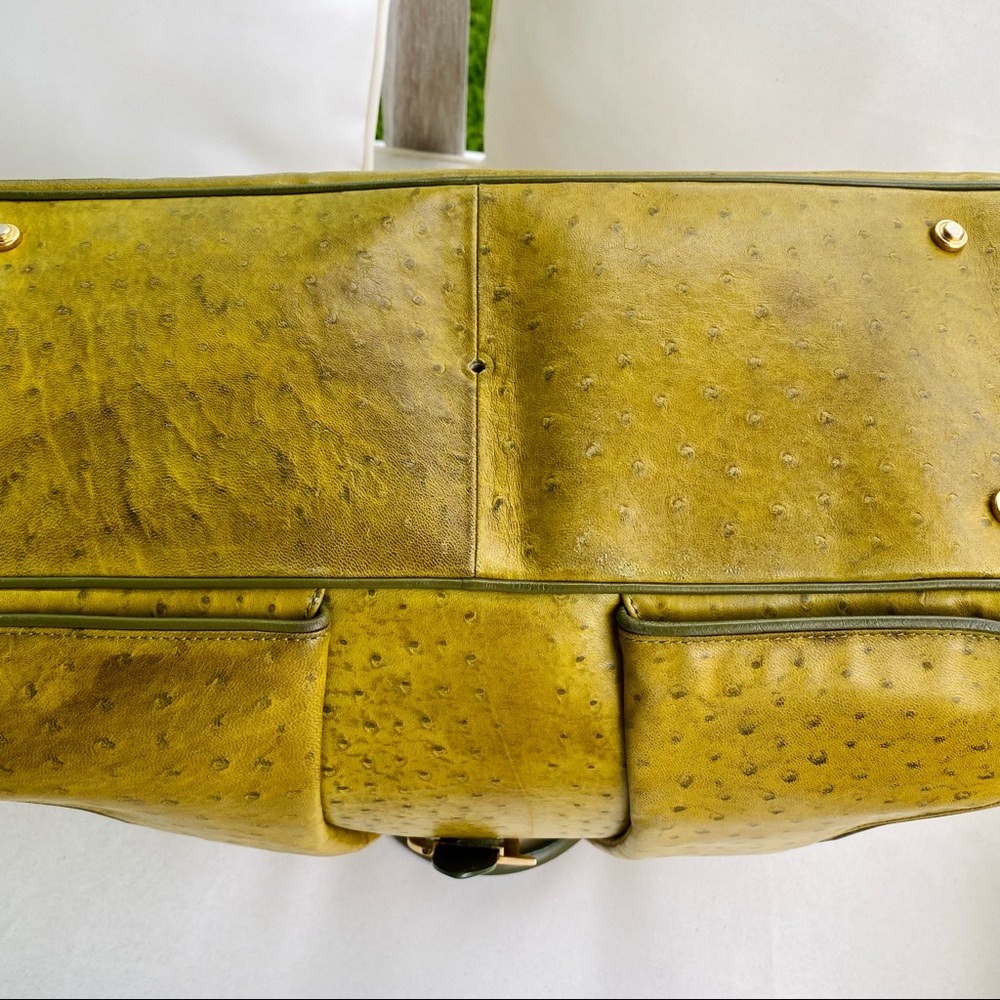 Christian Dior Ostrich Saddle Green Bowler Bag - Picture 9 of 16